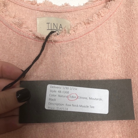 Tina Jo Raw Neck Muscle Tee Eden - Picture 7 of 8
